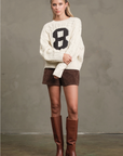 Cable Knit Varsity Sweater