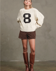 Cable Knit Varsity Sweater