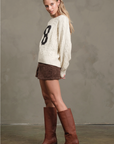 Cable Knit Varsity Sweater