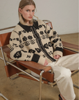 Floral Jacquard Knit Cardigan
