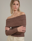 Off-Shoulder Ribbed Knit Top