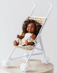 Stroller For Doll - Mustard Gingham - Tiny Harlow