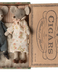 Grandma & Grandpa Mice in Cigarbox Maileg