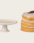 PRE ORDER - Party cake and cake stand, Mouse - Off white Maileg