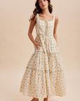 Pre Order Poppy Cotton Floral Lace Up Maxi Dress