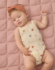 Waffle Cinch Romper || Confetti Hearts, Quincy Mae