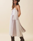 Patchwork Tiered Midi Dress