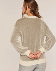 Rib Knit Color Contrast Sweater