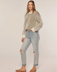 Rib Knit Color Contrast Sweater
