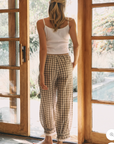 Plaid Balloon Pants - White Multi