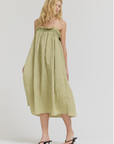 Crinkle Column Dress - in Spray Green