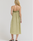 Crinkle Column Dress - in Spray Green