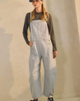 Pinstriped Barrel-Leg Overalls