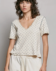 Jo Rib Floral V-Neck Knit Top