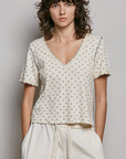 Jo Rib Floral V-Neck Knit Top