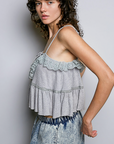 Romantic Lace Ruffle Tiered Top