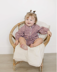 Red Gingham Peter Pan Collar Bloomer Set - Mebie Baby