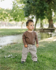Childrens Brown Long Sleeve Tee - Mebie Baby