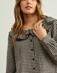 Della Gingham Ruffled Blouse