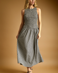 Black Mini Gingham Pattern Sleeveless Dress