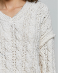 Semi-Cropped V-Neck Soft Sweater