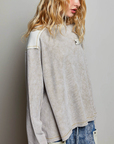 Mixed Panel Thermal Top Vintage Wash