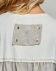Mixed Panel Thermal Top Vintage Wash