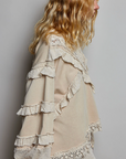 French Terry Ruffle Vintage Knit Top