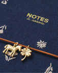 Fabric Lined Notebook, A5 Softcover - Twilight Blooms