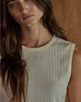 Cotton Cream Pointelle Tank