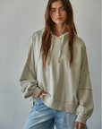 Knit Cotton Drop Shoulder Hoodie