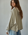 Knit Cotton Drop Shoulder Hoodie
