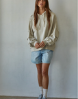 Knit Cotton Drop Shoulder Hoodie
