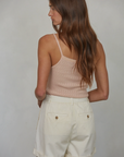 Pink Pointelle Knit Tank