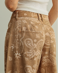 Paisley Print Washed Pants