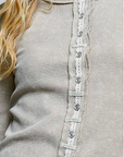 Birdie Button Down Thermal Knit Top