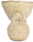 Stoneware Bird w/ Bowl, Cream Color