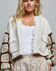 Granny Square Ruffle Cardigan