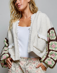 Granny Square Ruffle Cardigan