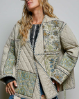 Patchwork Construction Quilted Jacket