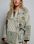 Patchwork Construction Quilted Jacket