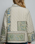 Patchwork Construction Quilted Jacket