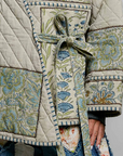 Patchwork Construction Quilted Jacket