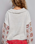 Berber Knit Pullover Granny Crochet Sweater
