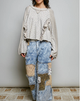Colbie Ruffle Trim Thermal Pullover