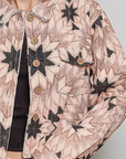 Nara Geometric Star Wide Long Sleeve Quilted Jacket