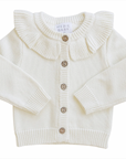Mebie Baby Cream Ruffle Knit Cardigan