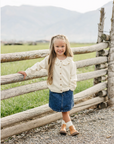 Mebie Baby Cream Ruffle Knit Cardigan