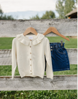 Mebie Baby Cream Ruffle Knit Cardigan