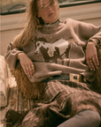 Horse Jacquard-Knit Loose-Fit Drop-Shoulder Sweater